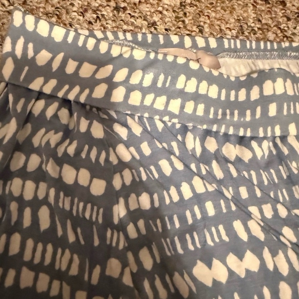 Long length LOFT light blue and cream maxi skirt large - Picture 3 of 7